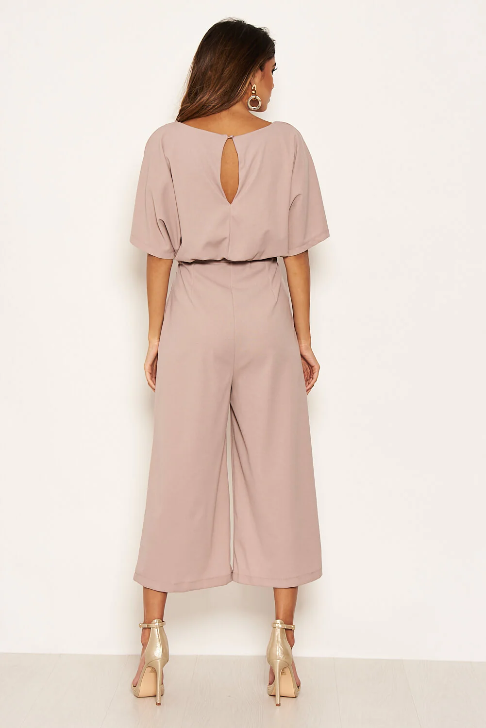 Mushroom Tie Waist Culotte Jumpsuit - Image 3