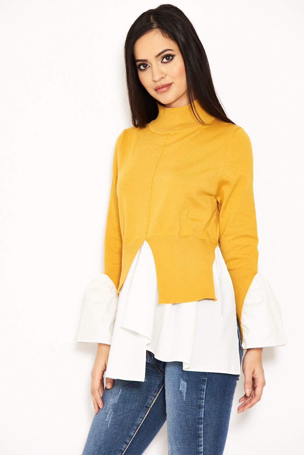 Mustard Polo Neck Shirt Jumper - Image 4