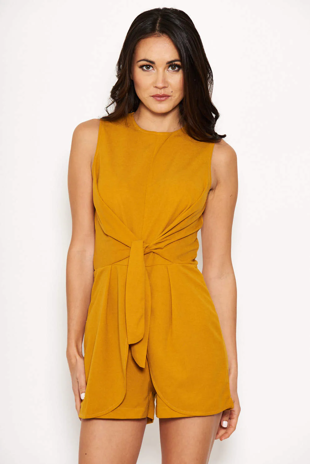 Mustard Tie Waist Playsuit - Image 5