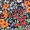 Navy And Orange Floral Print Pleated Mini Dress - Image 6
