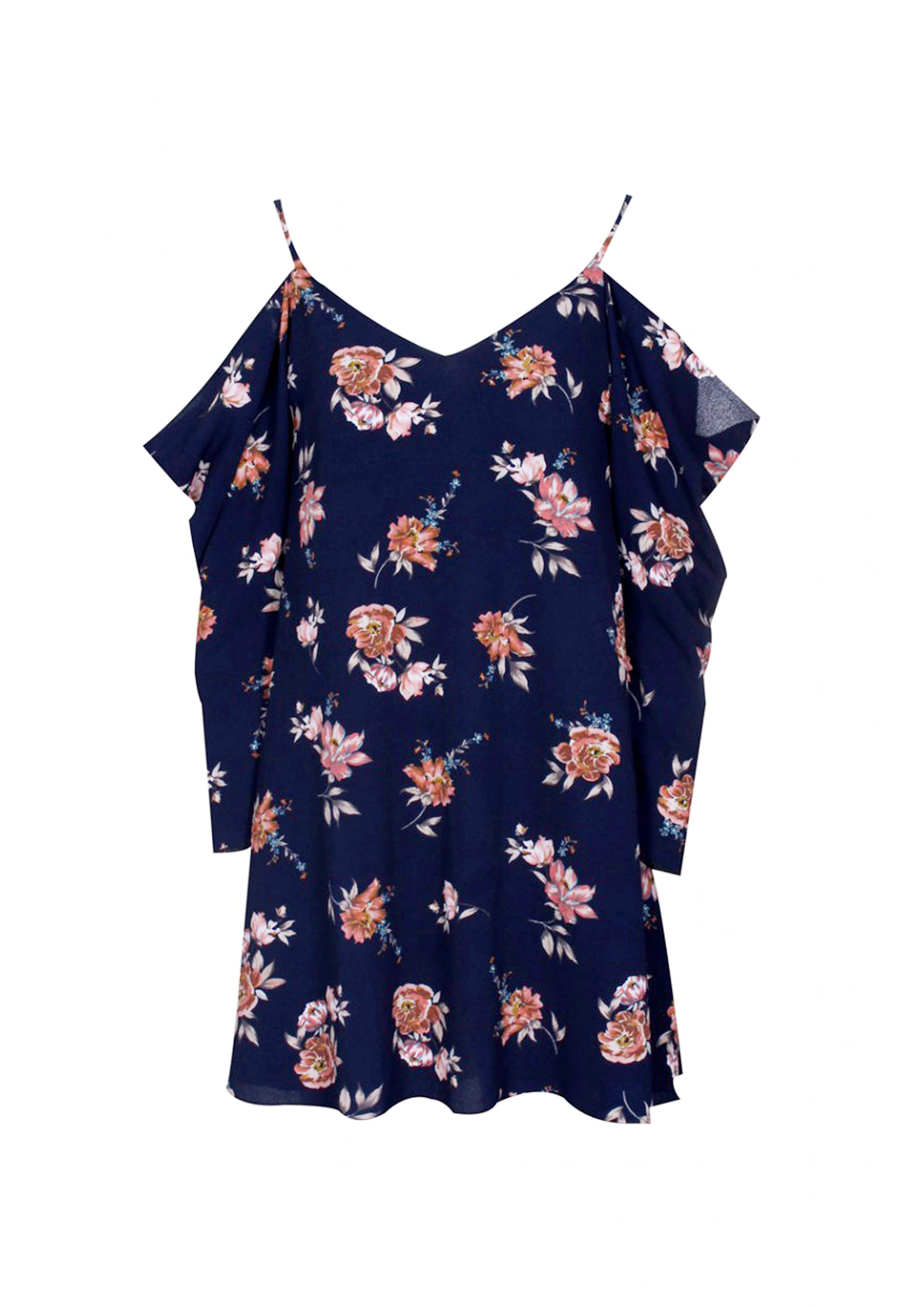 Navy Cut Out Shoulder Swing Dress - Image 4