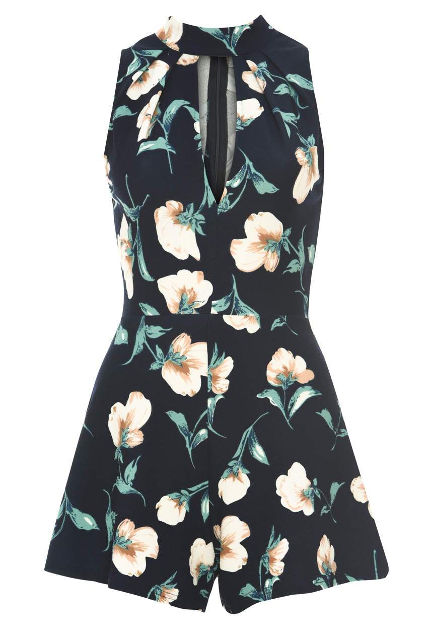 Navy Floral Playsuit - Image 4