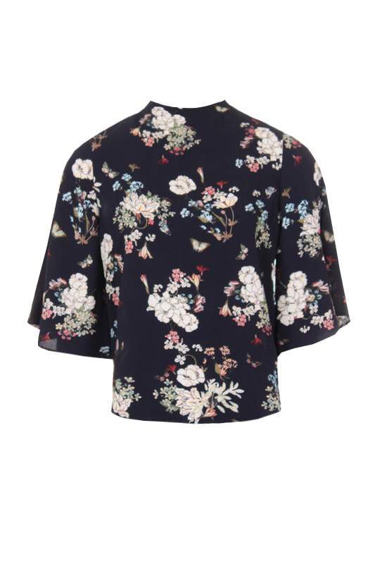Navy Floral Print Top - Image 4