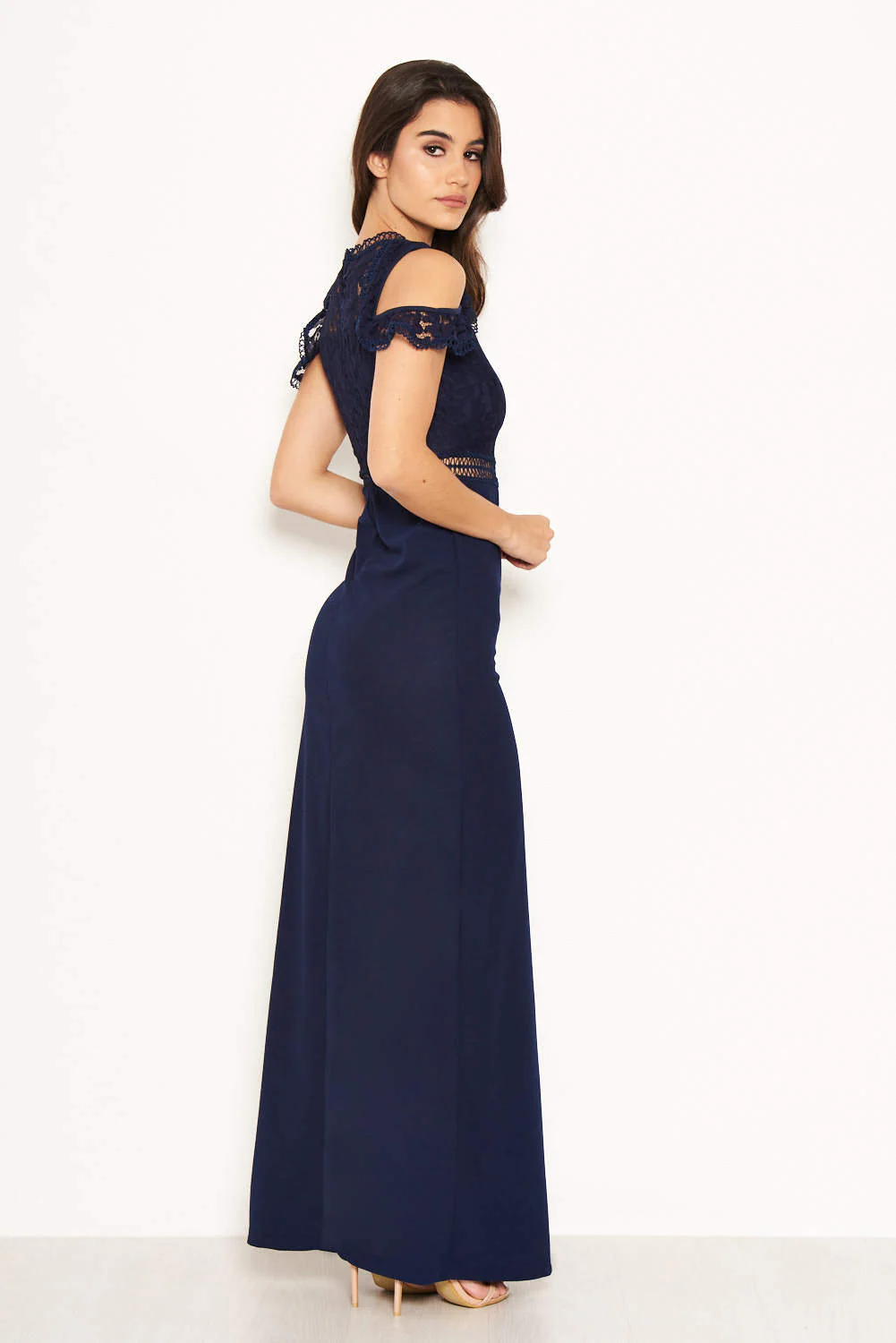 Navy Lace Top Maxi Dress - Image 3