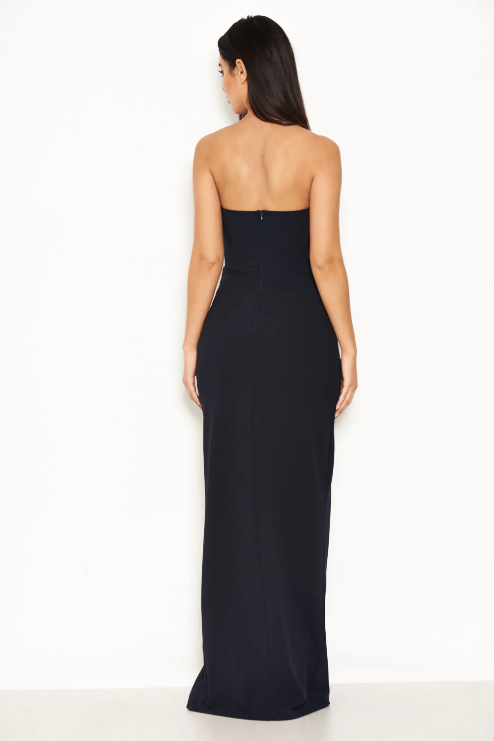 Navy Notch Front Maxi Dress - Image 3