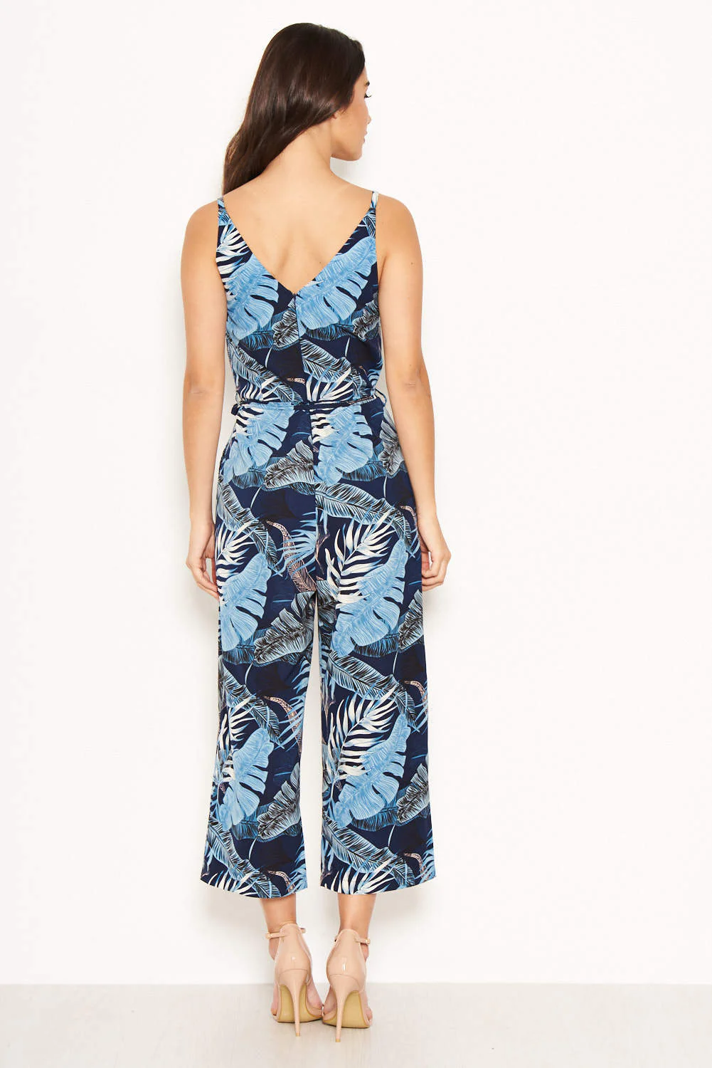Navy Strappy Tropical Jumpsuit - Image 3