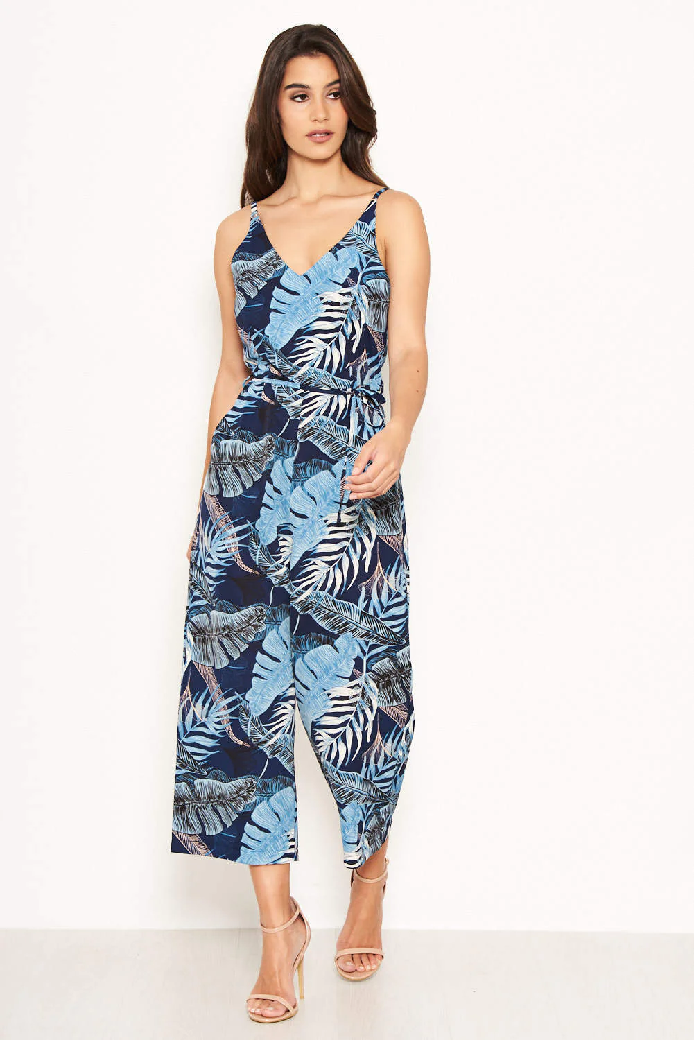 Navy Strappy Tropical Jumpsuit - Image 4