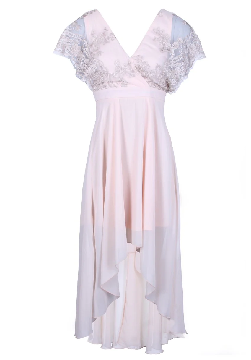 Nude Batwing Sequin Top Dress - Image 4