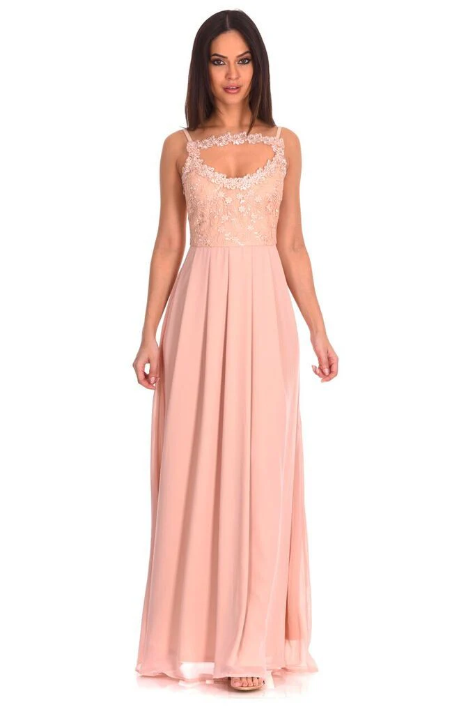 Nude Crochet Top Maxi Dress - Image 2