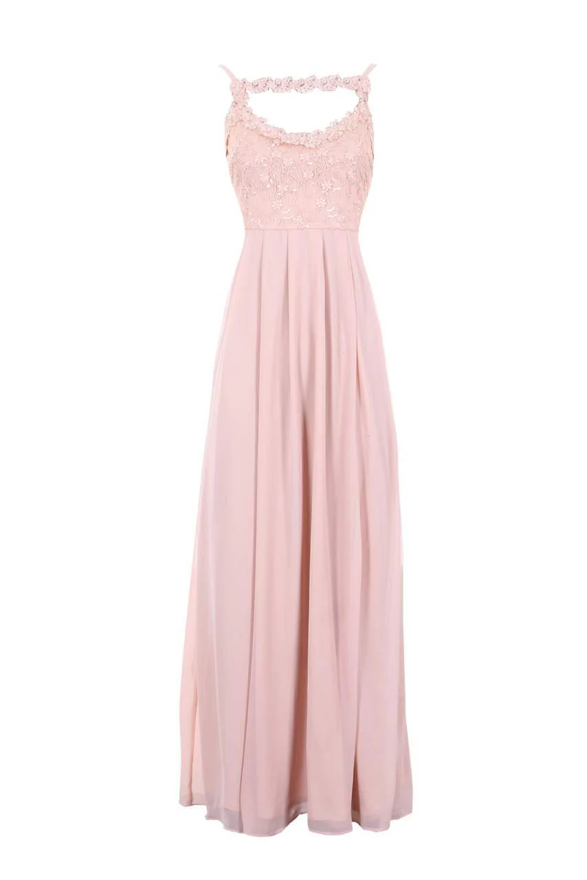 Nude Crochet Top Maxi Dress - Image 4