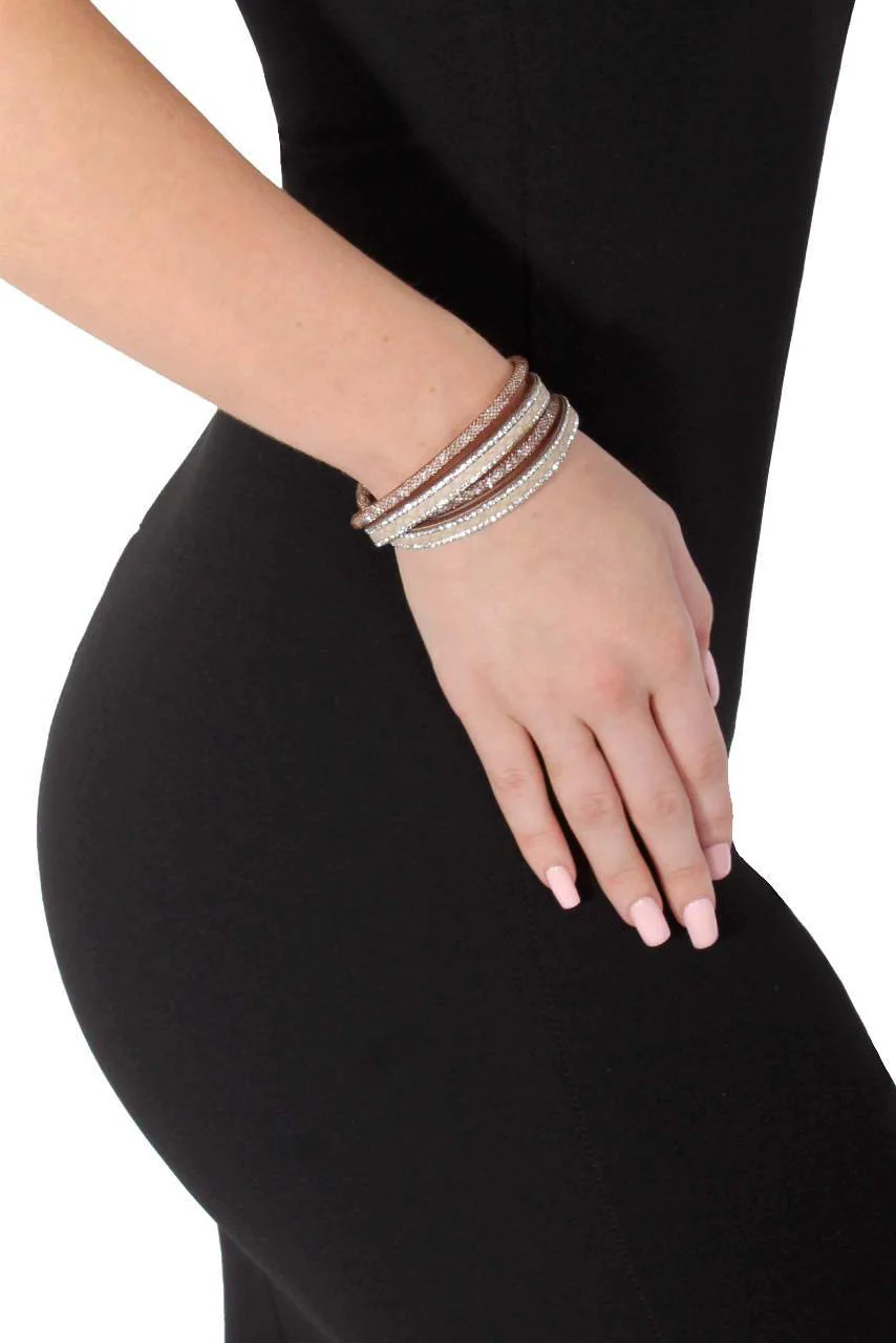 Nude Diamante Wrap Bracelet