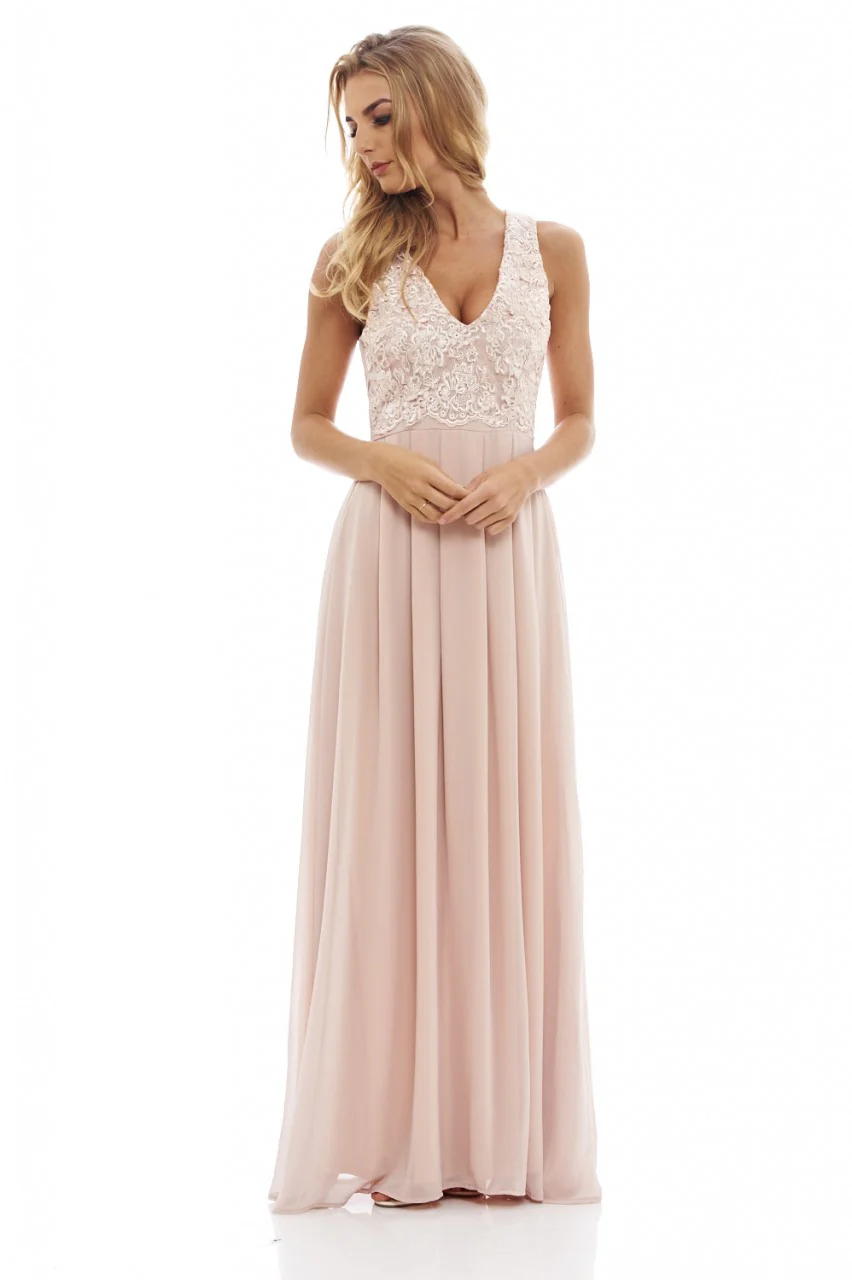Nude Lace Maxi Dress - Image 3