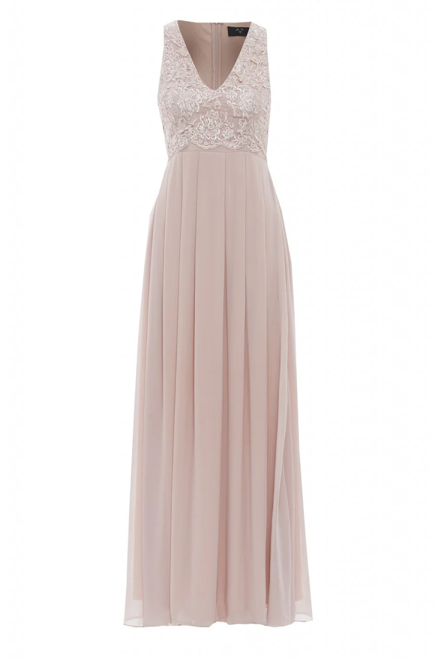 Nude Lace Maxi Dress - Image 5