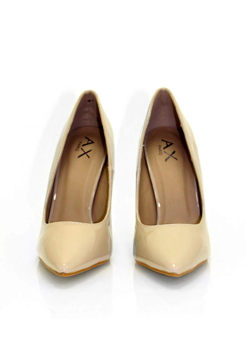 Nude Patent Court Shoe Heels - Image 3