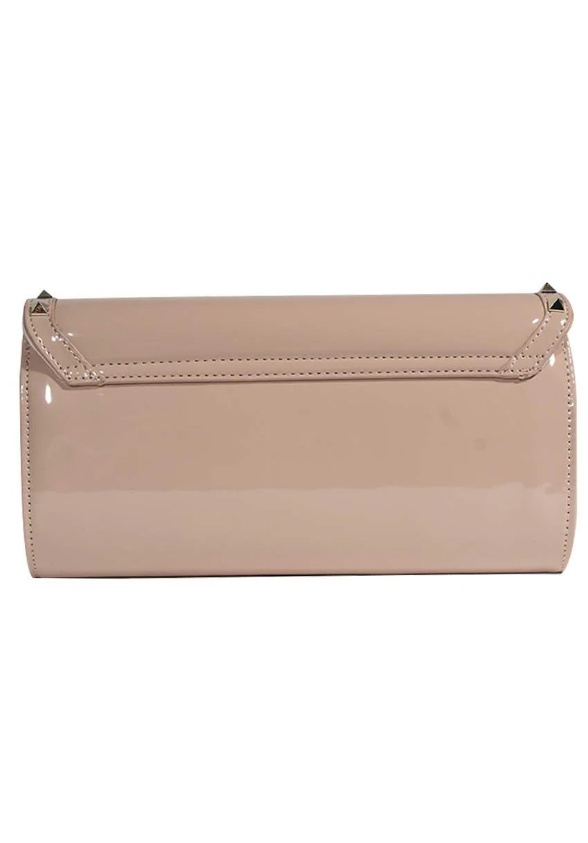 Nude Studded Clutch Bag - Image 3