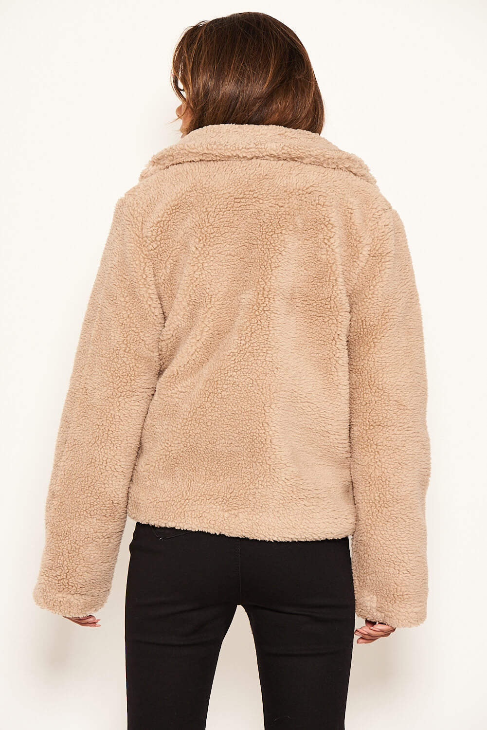 Oatmeal Teddy Faux Fur Short Coat - Image 3