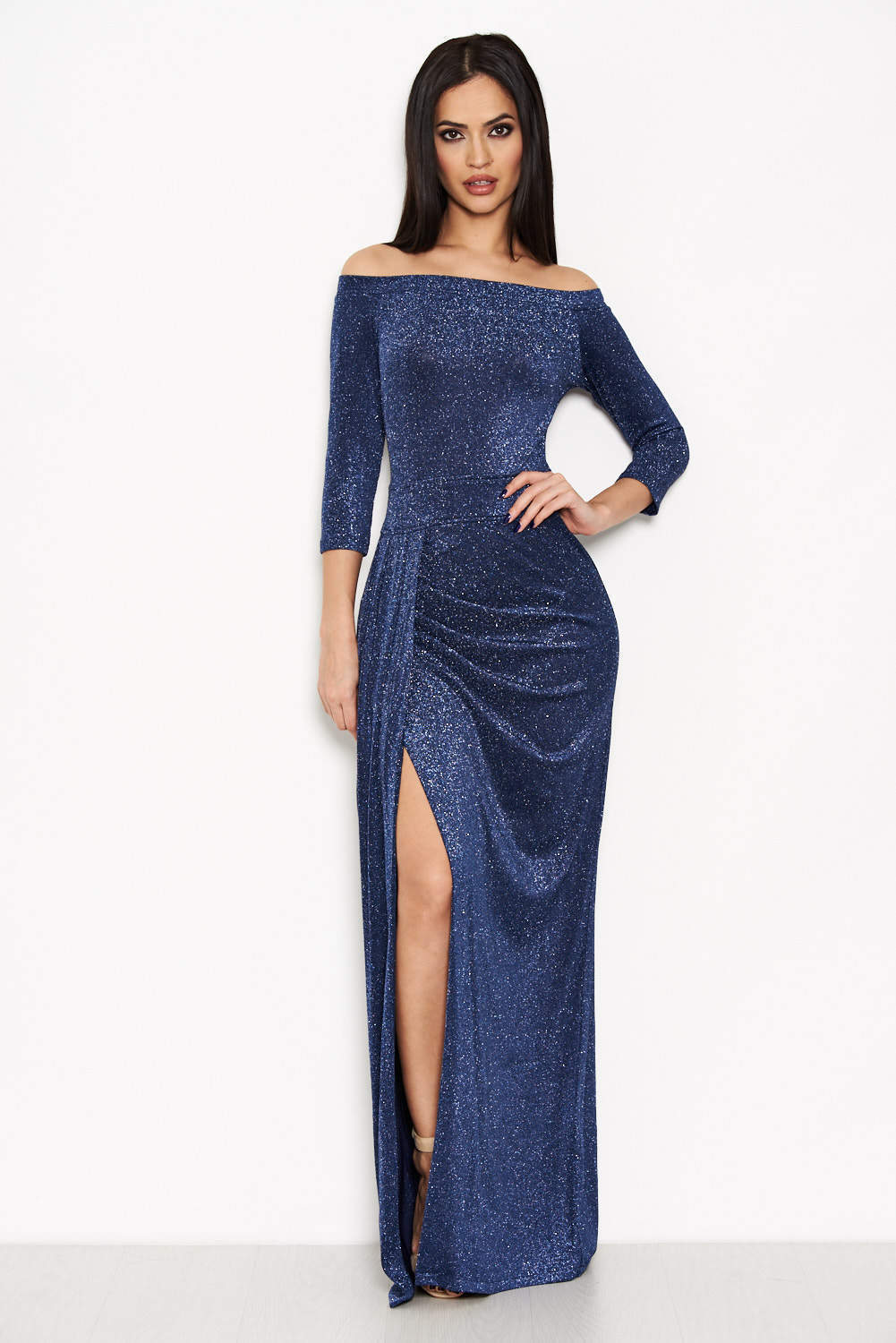 Off The Shoulder Sparkle Maxi Dress - Image 2