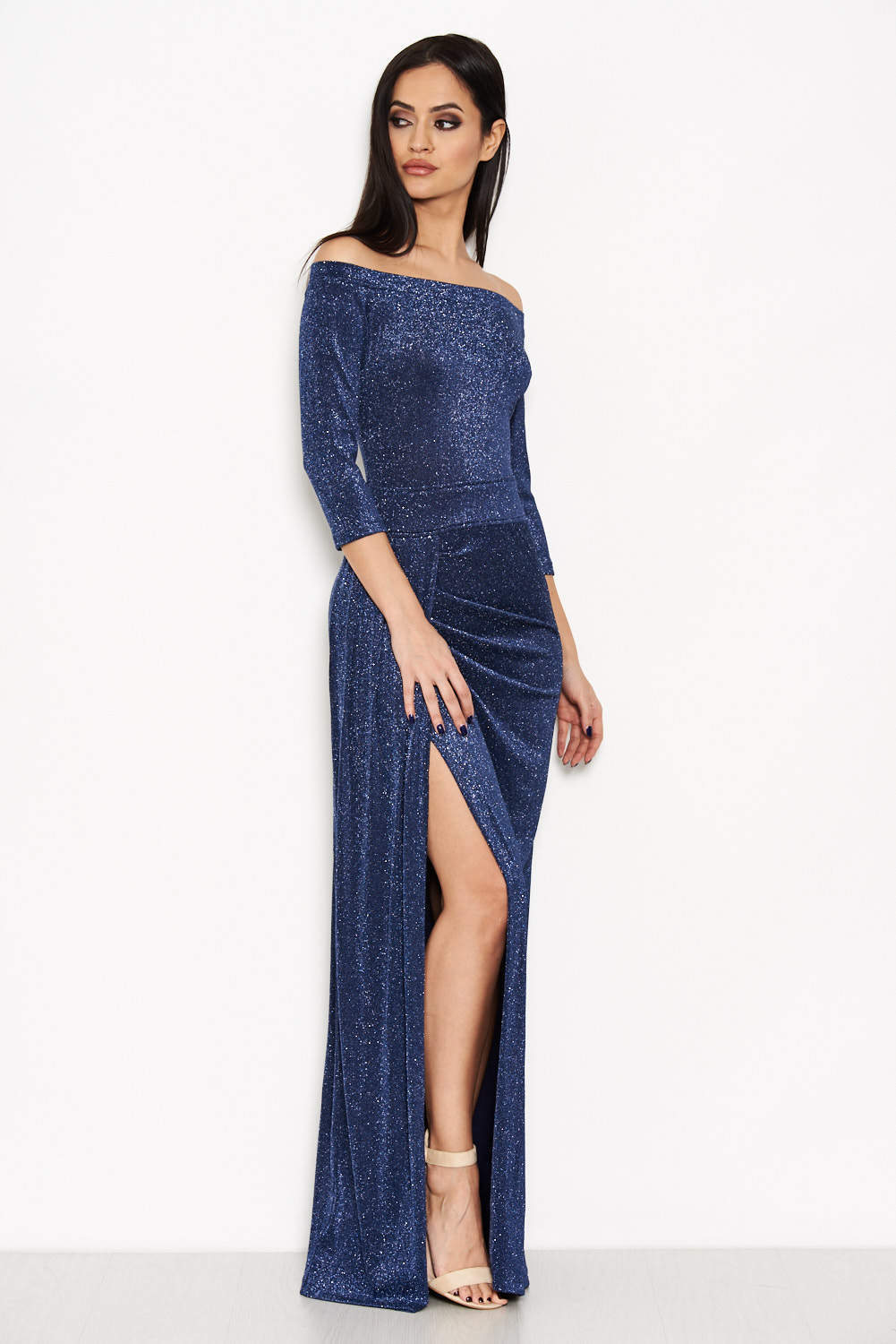 Off The Shoulder Sparkle Maxi Dress - Image 4