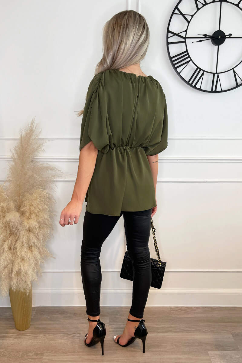 Olive Batwing Sleeve Top - Image 5