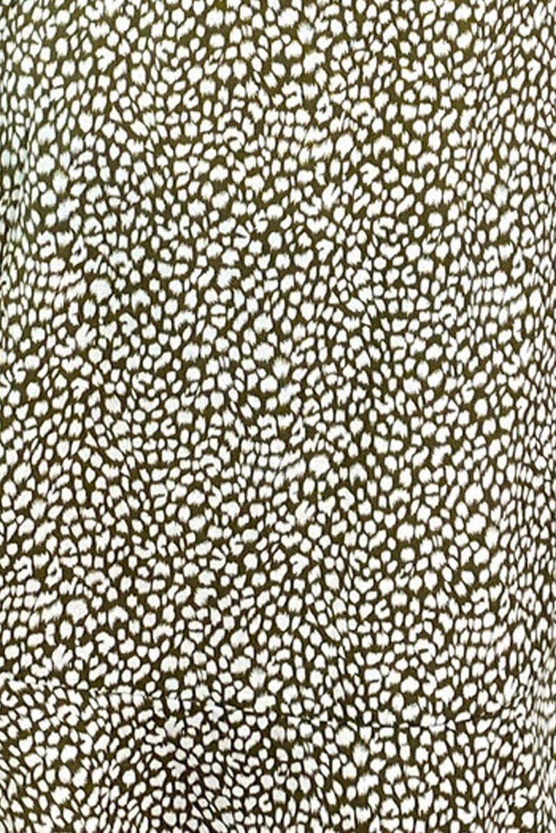 Olive Printed Tie Waist Midi Dress - Image 6