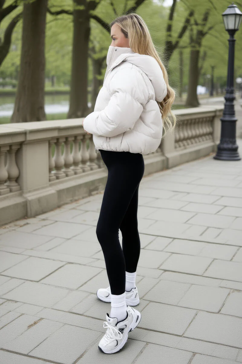 Oyster Hooded Short Puffer Coat - Image 4
