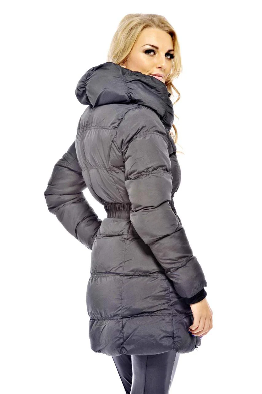 Padded Bomber Belted Coat - Image 5