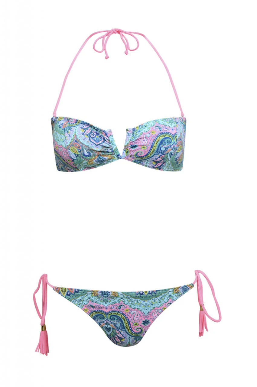 Paisley Printed Bandeau Bikini - Image 5