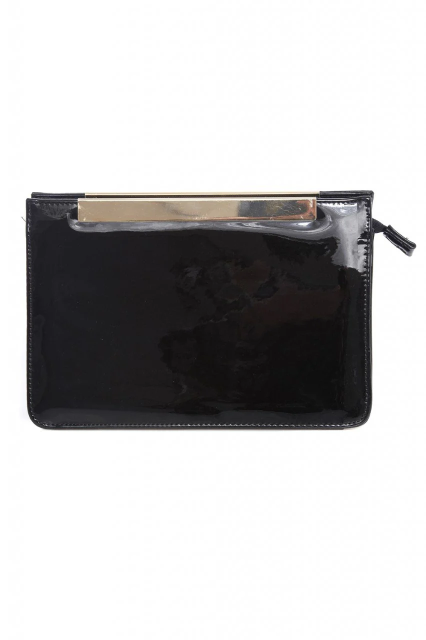 Patent Gold Detail Clutch - Image 4