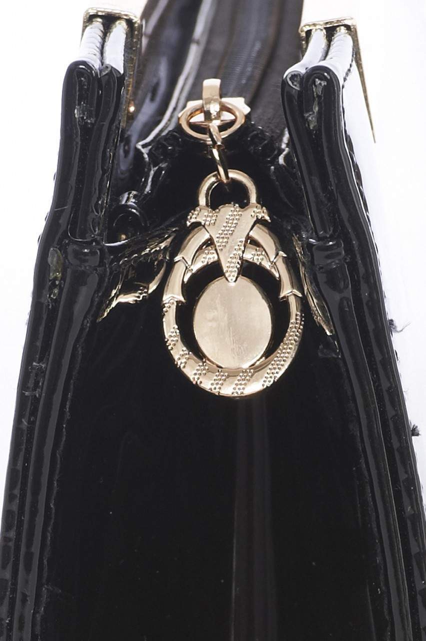 Patent Gold Detail Clutch - Image 5