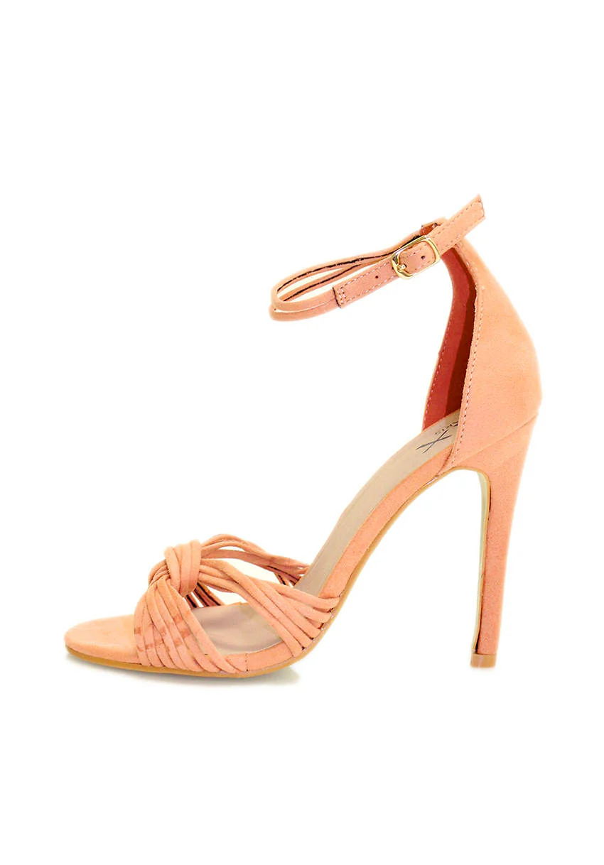 Peach Suede Knot Front Heels - Image 2