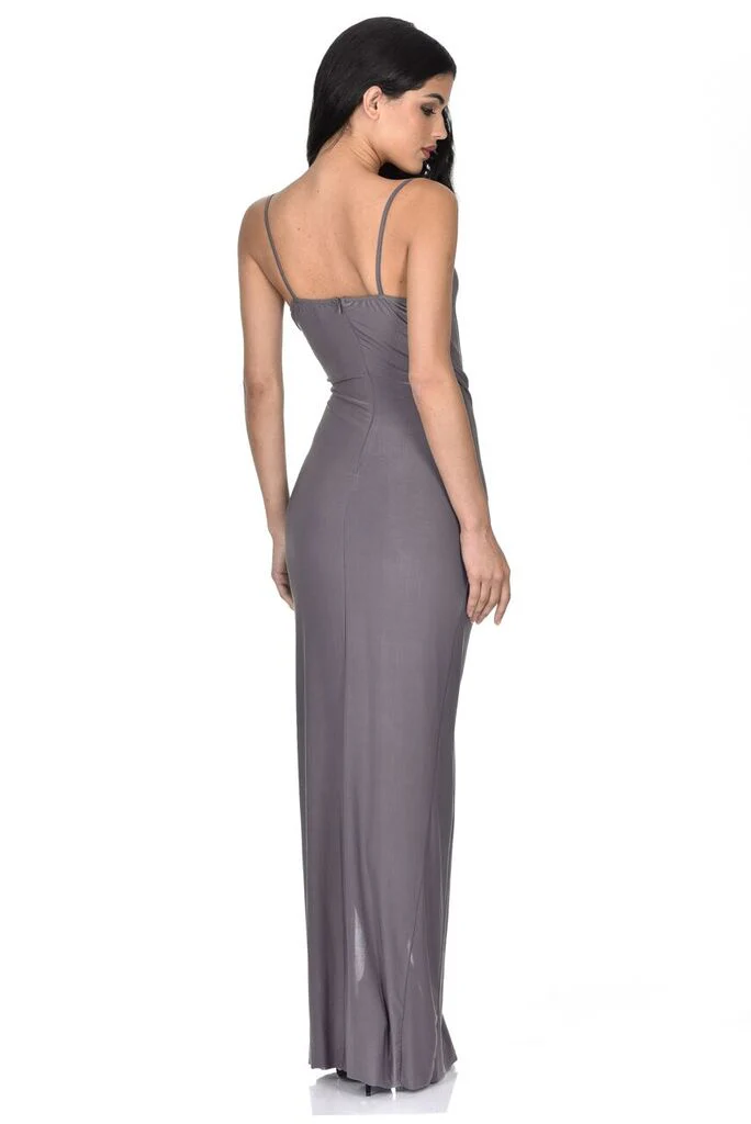 Pewter Slinky Maxi Dress - Image 3