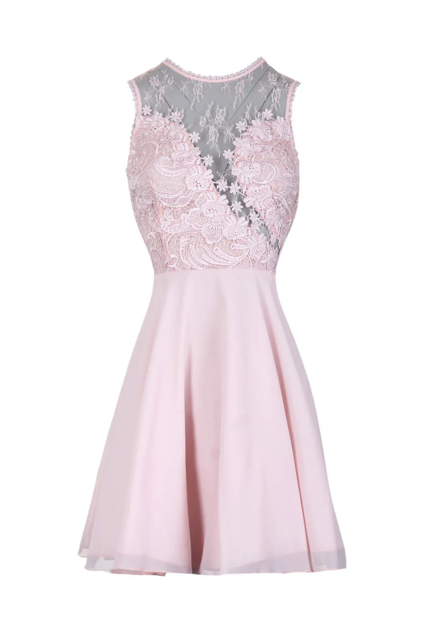 Pink Embroidered Lace Skater Dress - Image 4