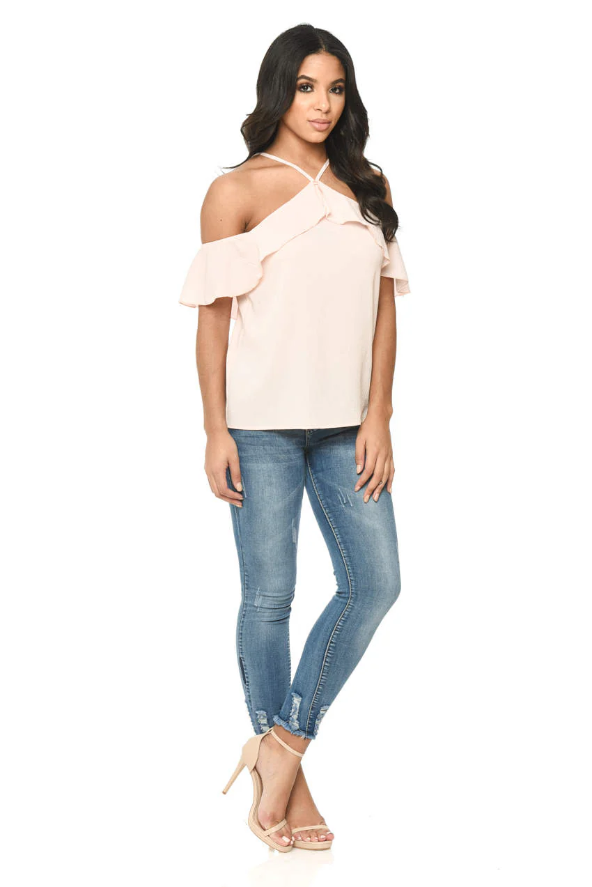 Pink Halterneck Floaty Top - Image 2