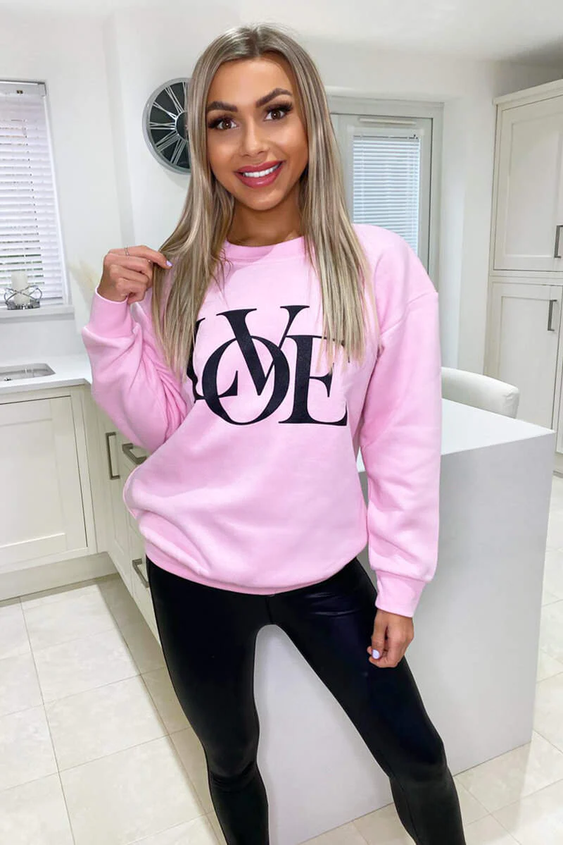 Pink LOVE Sweatshirt - Image 3