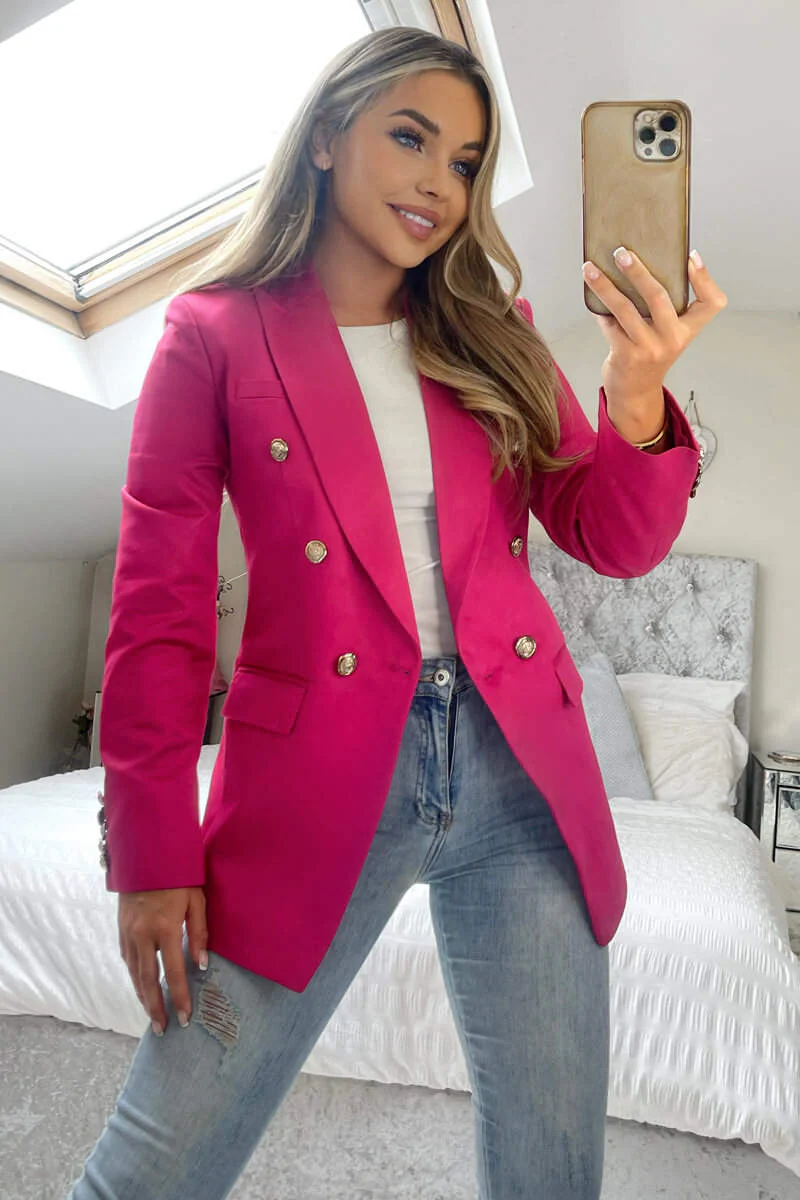 Pink Military Style Blazer - Image 2