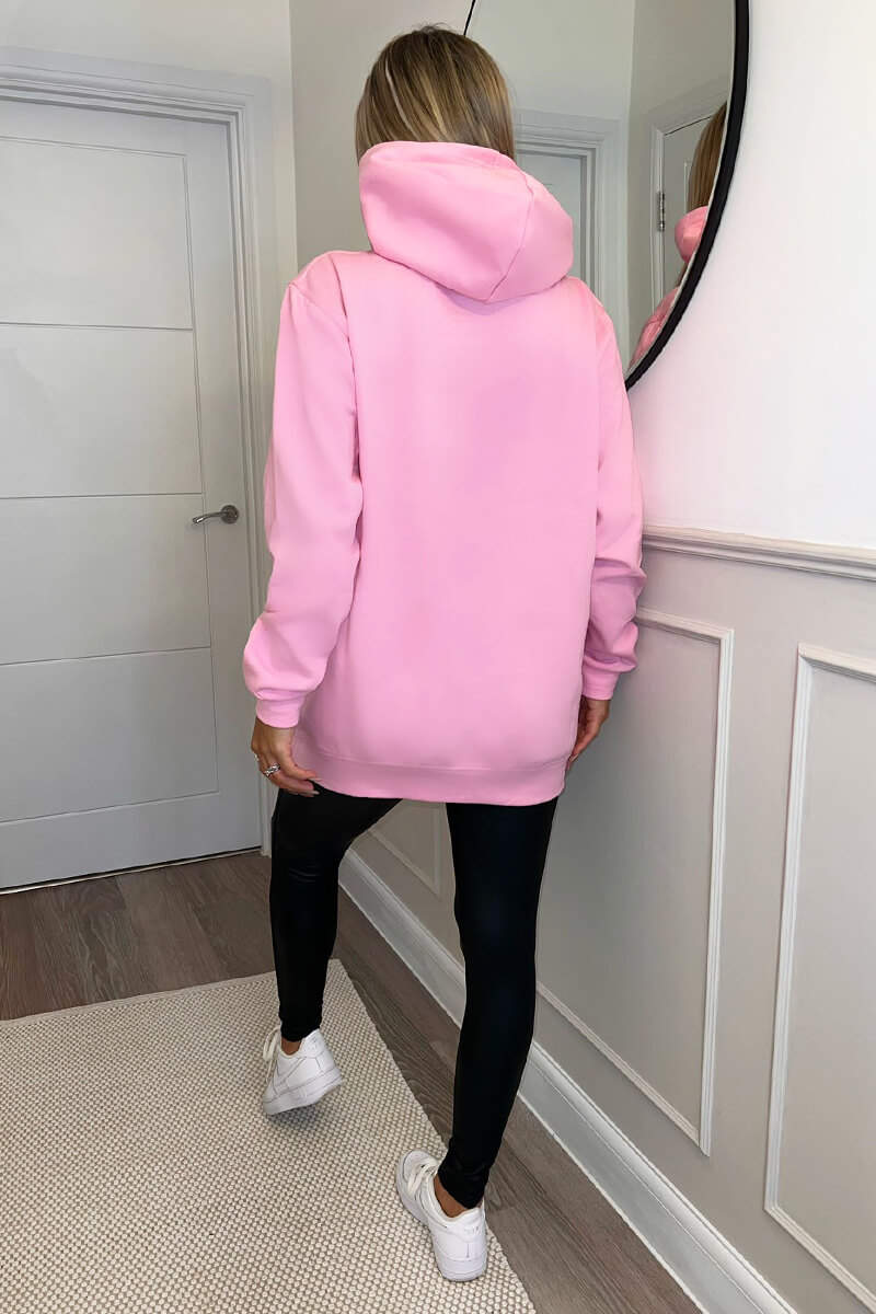 Pink New York Slogan Hoodie - Image 4