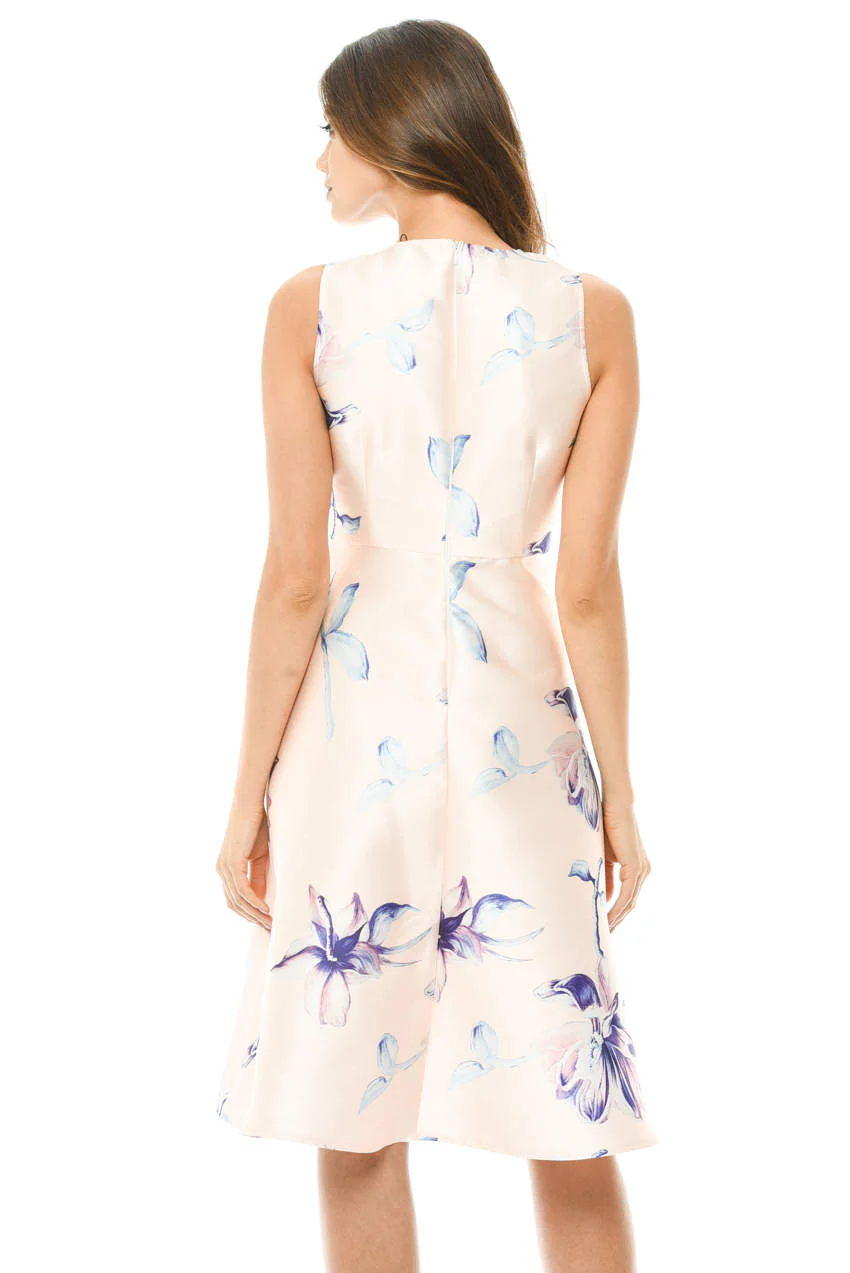 Pink Printed Skater Dress - Image 3