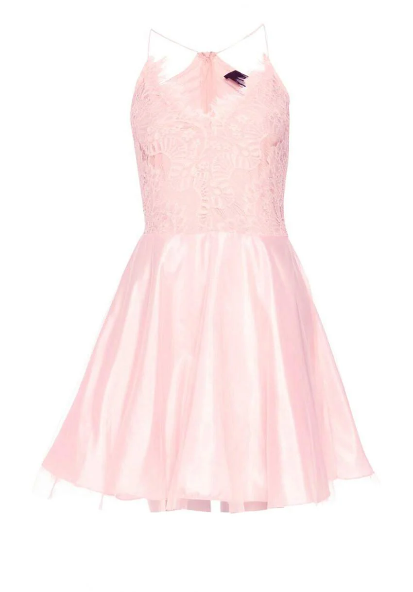 Pink Prom Lace Detail Dress - Image 4