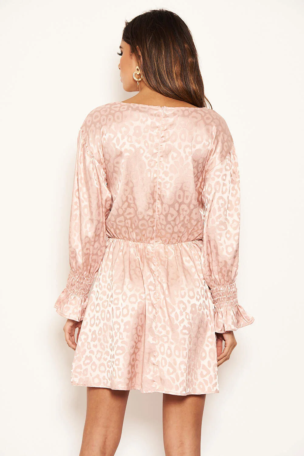 Pink Shimmery Animal Print Skater Dress - Image 5