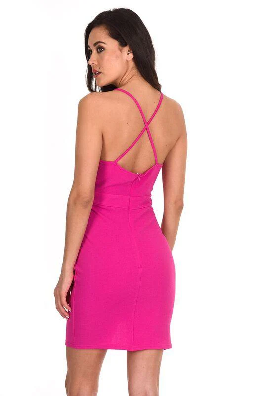 Pink Sweetheart Neckline Mini Dress - Image 3