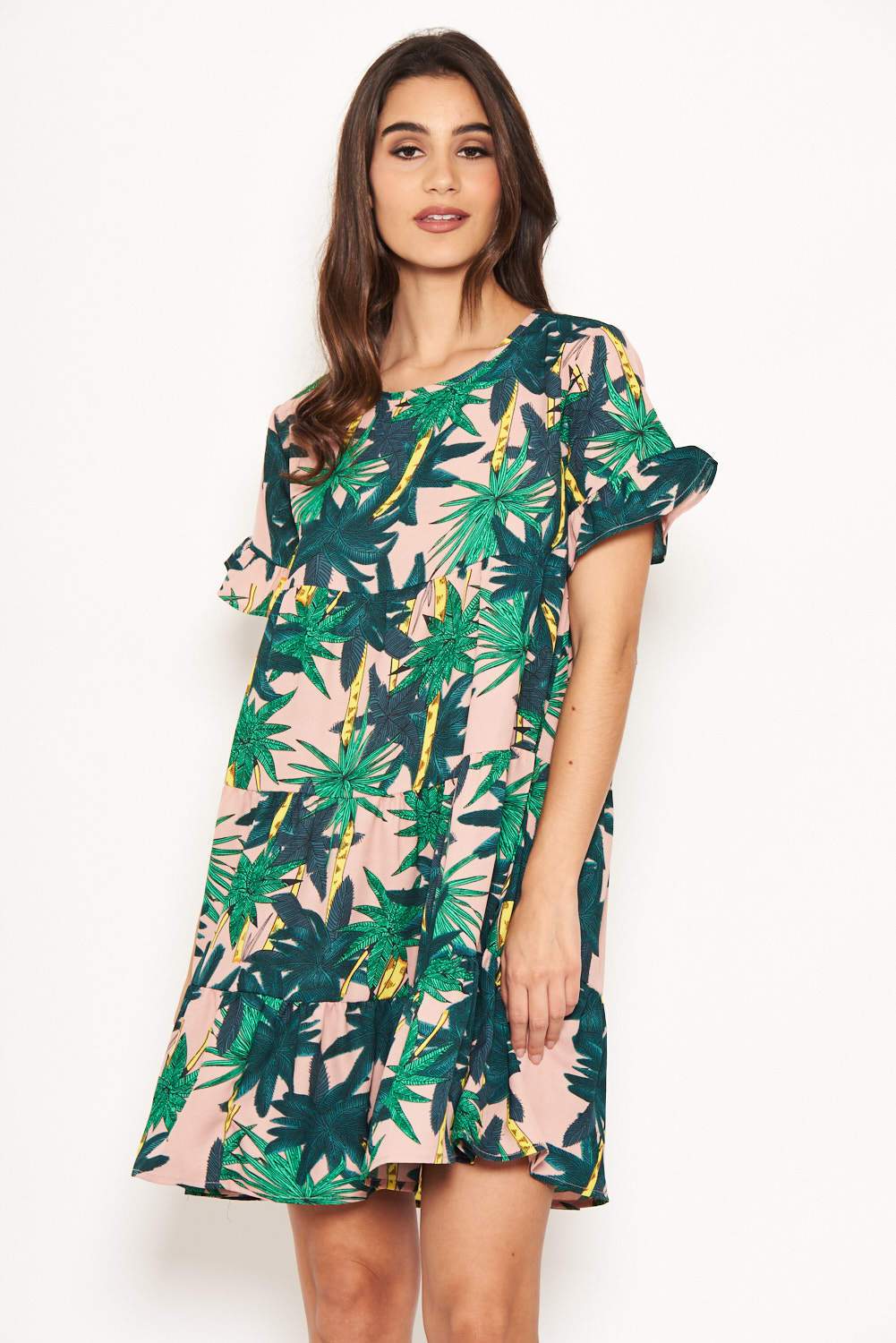 Pink Tropical Tiered Dress - Image 5