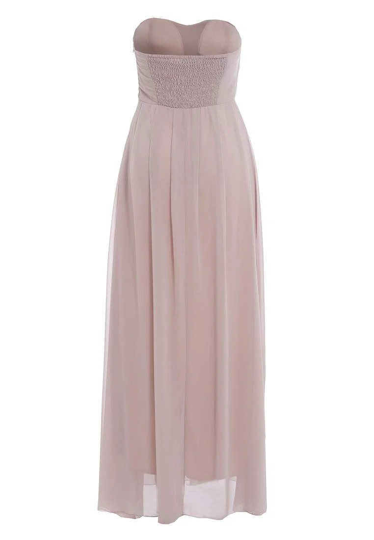 Plain Elegant Chiffon Strapless Dress - Image 7