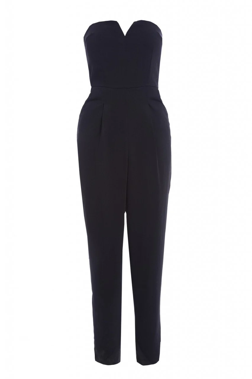 Plain Plunge Front Boobtube Jumpsuit - Image 5