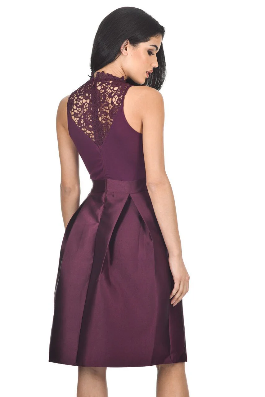 Plum 2 In 1 Crochet Midi Dress - Image 3