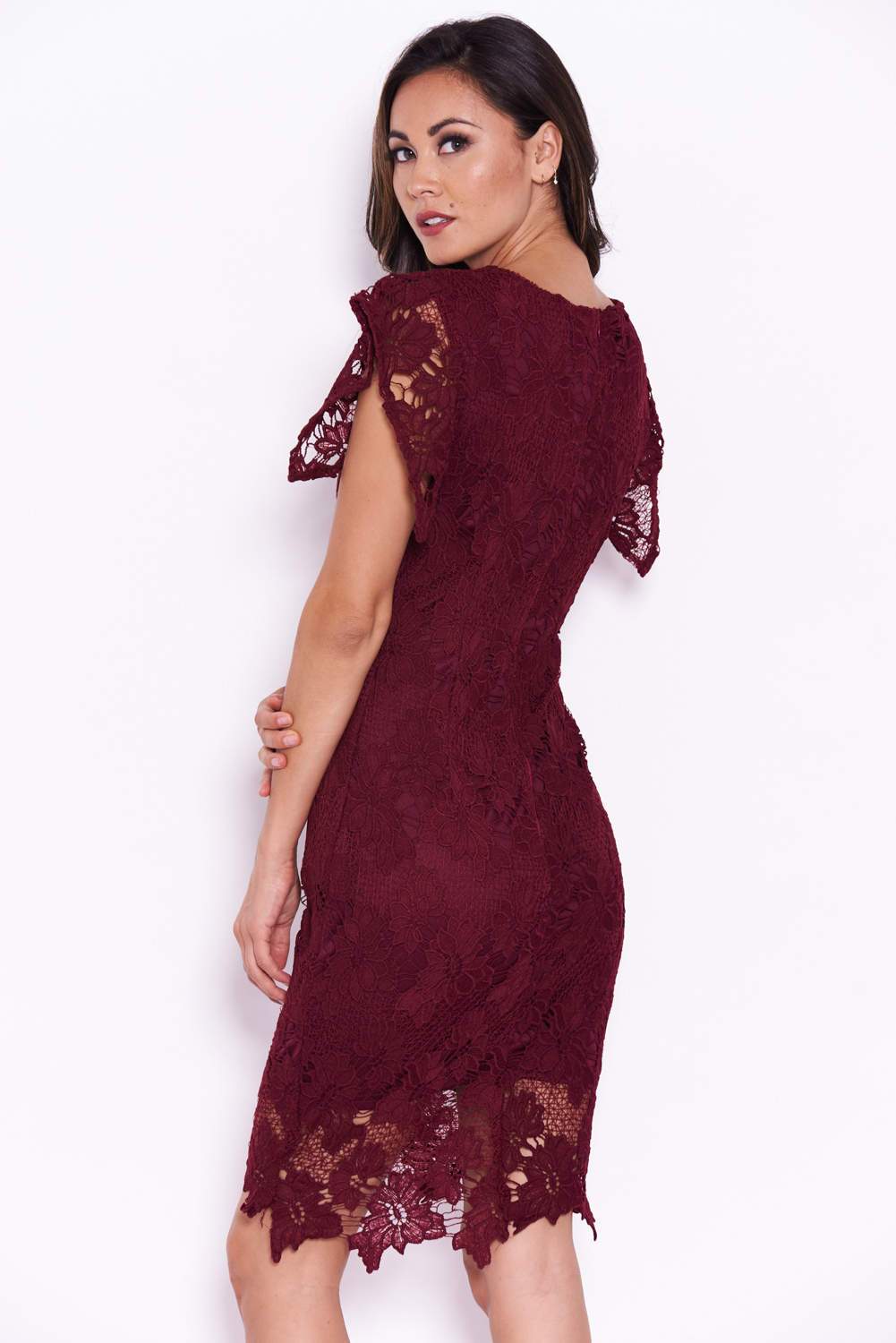 Plum Crochet Midi Dress - Image 3