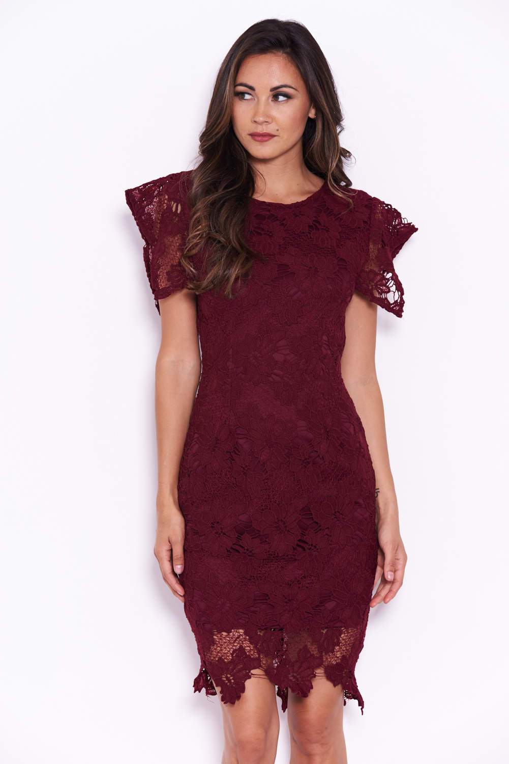 Plum Crochet Midi Dress - Image 4