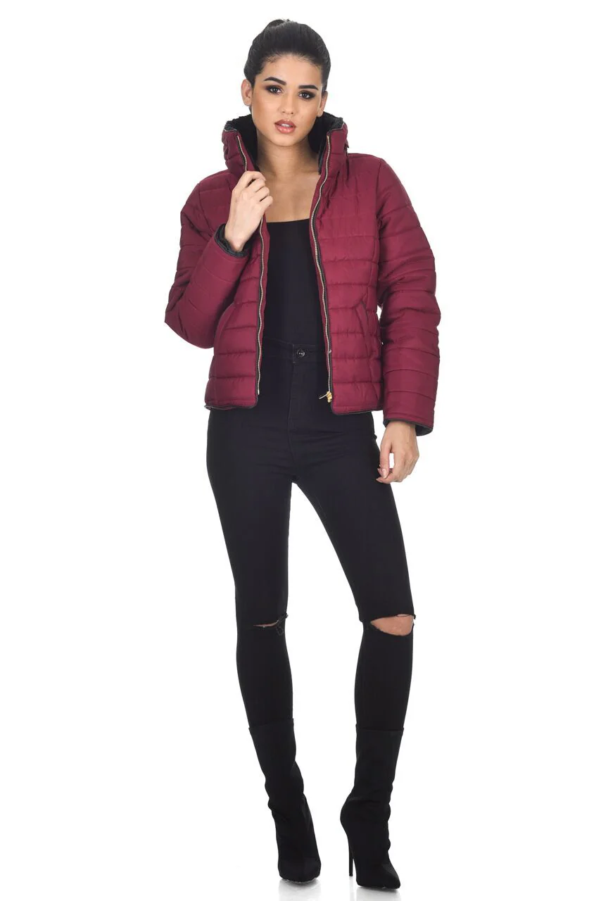 Plum Puffer Jacket - Image 2