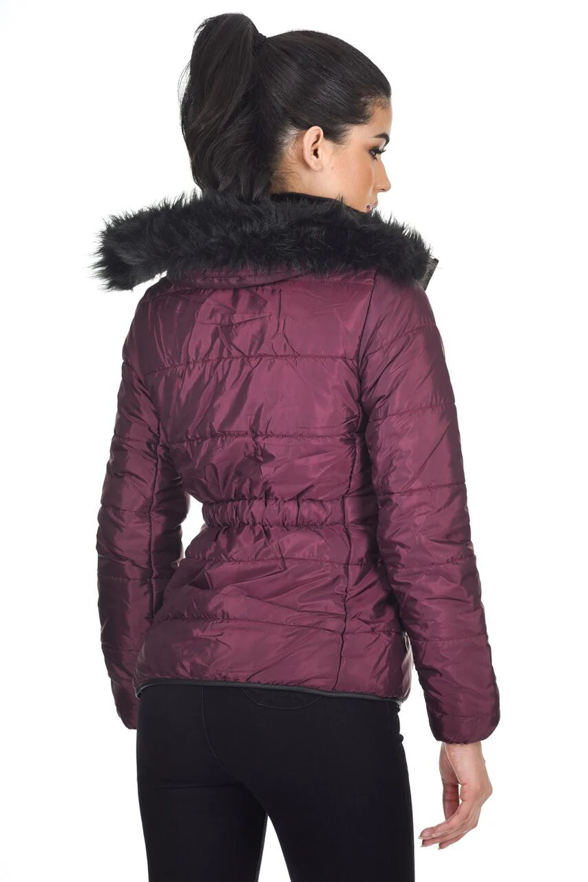 Plum Quilted Jacket - Image 4