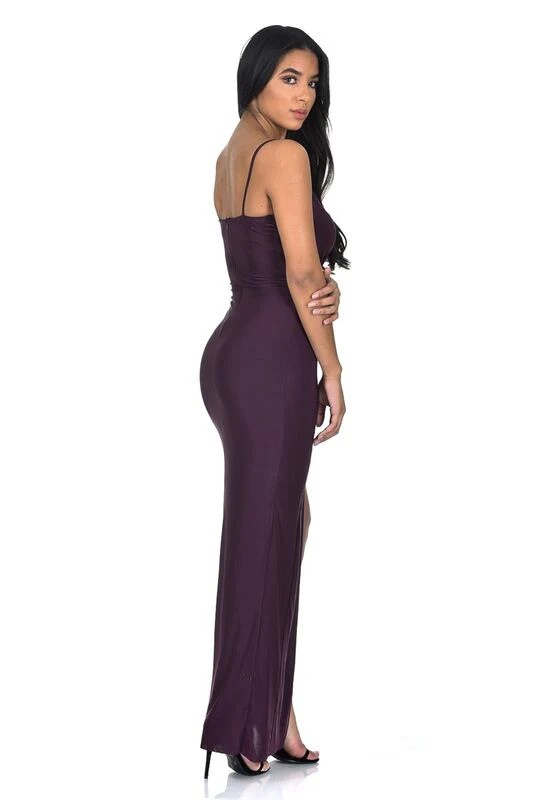 Plum Slinky Maxi Dress - Image 3