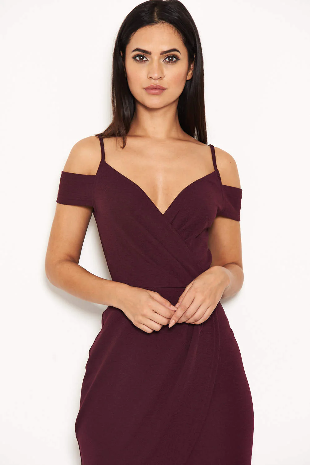 Plum Wrap Around Dress - Image 4